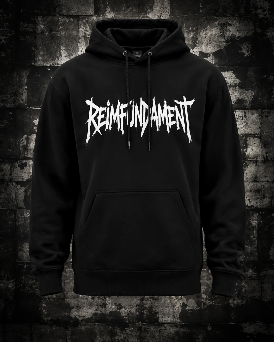 Schwarzer Reimfundament Hoodie
